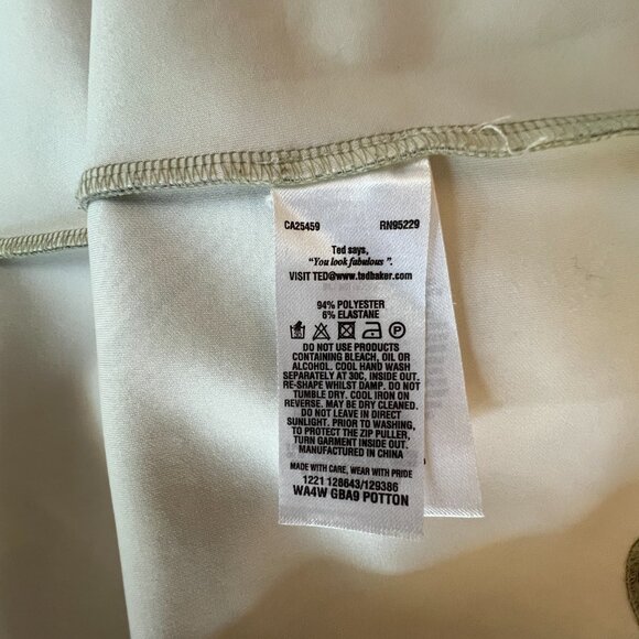 Ted Baker Dress Size 0 Abstract design 3/4 sleeve dress - Picture 10 of 12